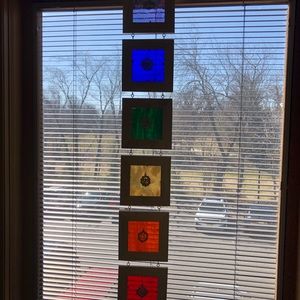 Stained glass art floating chakra ladder